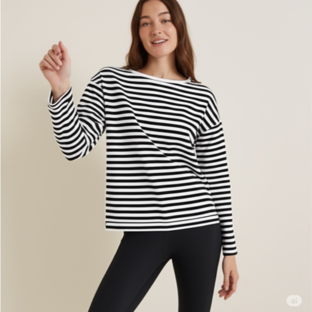 The LIMITED vintage 90s striped top knit ribbed oversized boxy S